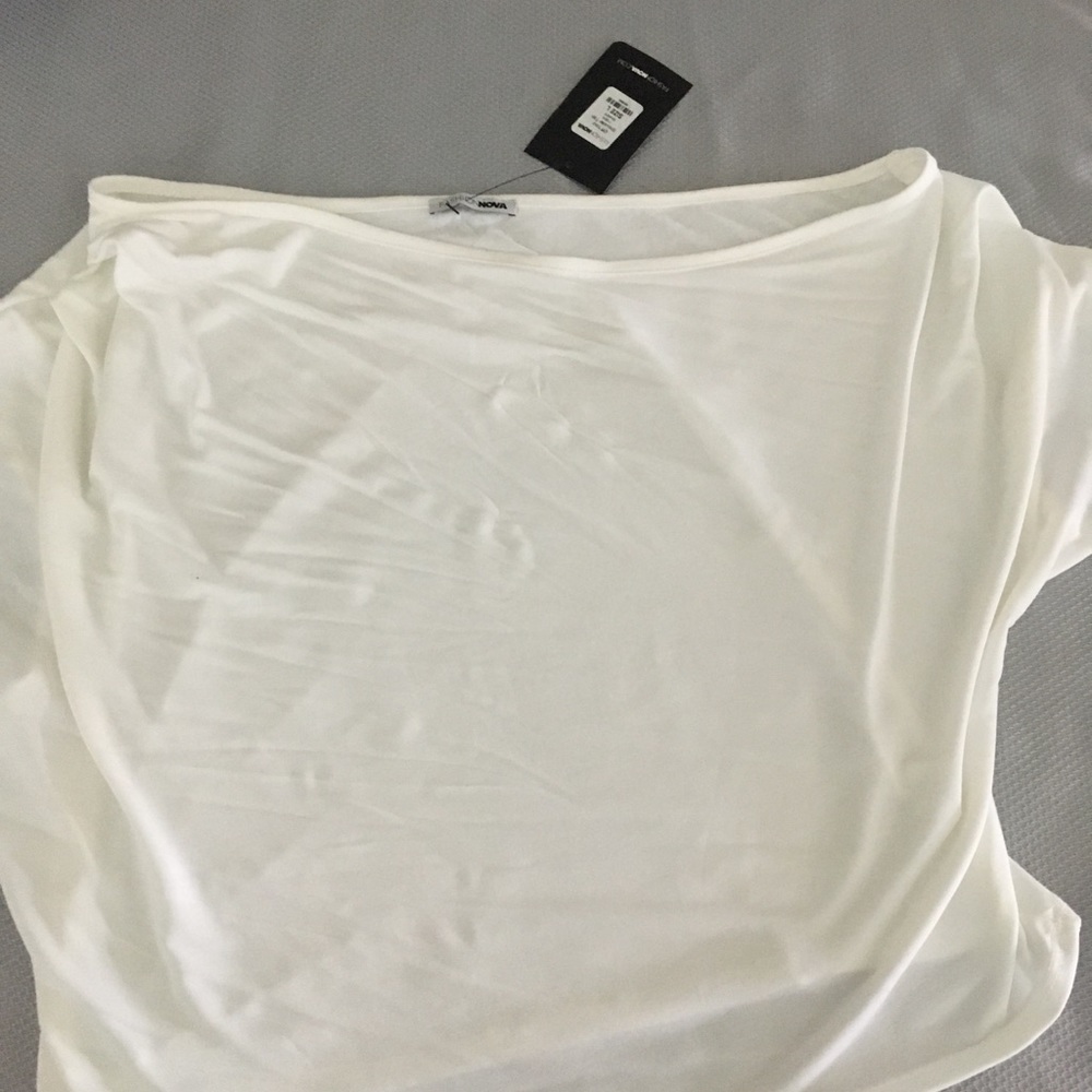 Simple Off the Shoulder White Shirt